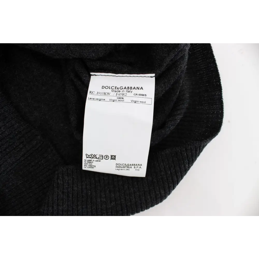 Sort Dolce & Gabbana grå uld cardigan i 100% virgin wool, spar 30-70% på mode