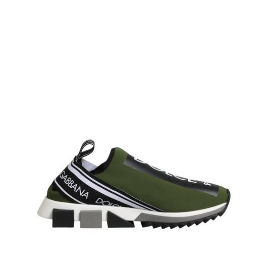 Dolce & Gabbana green logo low top Sorrento sneakers i olivengrøn med chunky sål