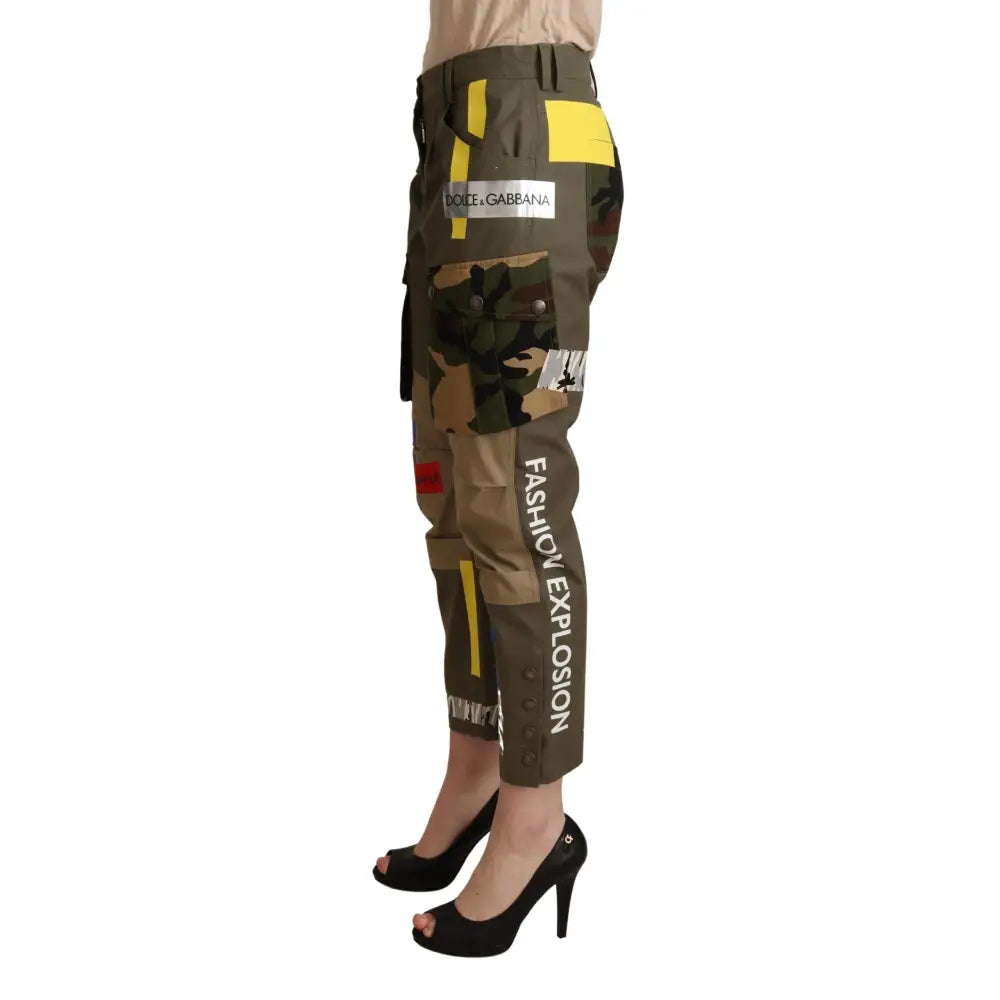 Dolce & Gabbana Green Military Cargo Trouser Cotton Pants