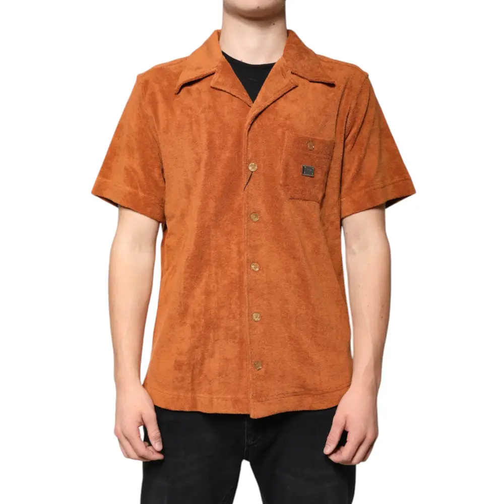 Dolce & Gabbana Hazel Cotton Velvet Button Down Collared Shirt - Skjorte
