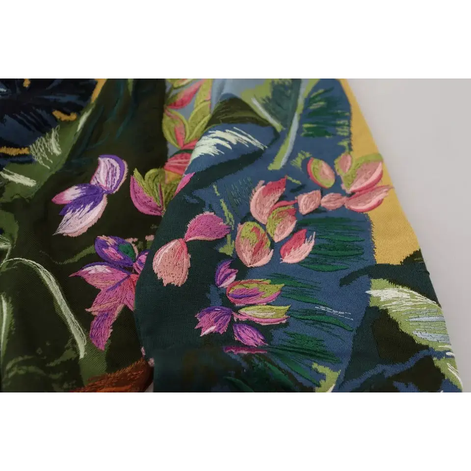 Dolce & Gabbana Jungle Wool Silk Pullover Logo Sweater - Sweaters