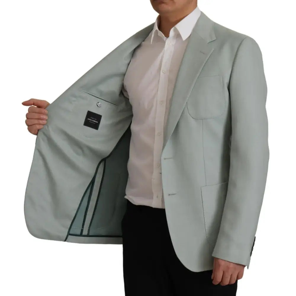 Dolce & Gabbana Light Green Cashmere Silk Blazer