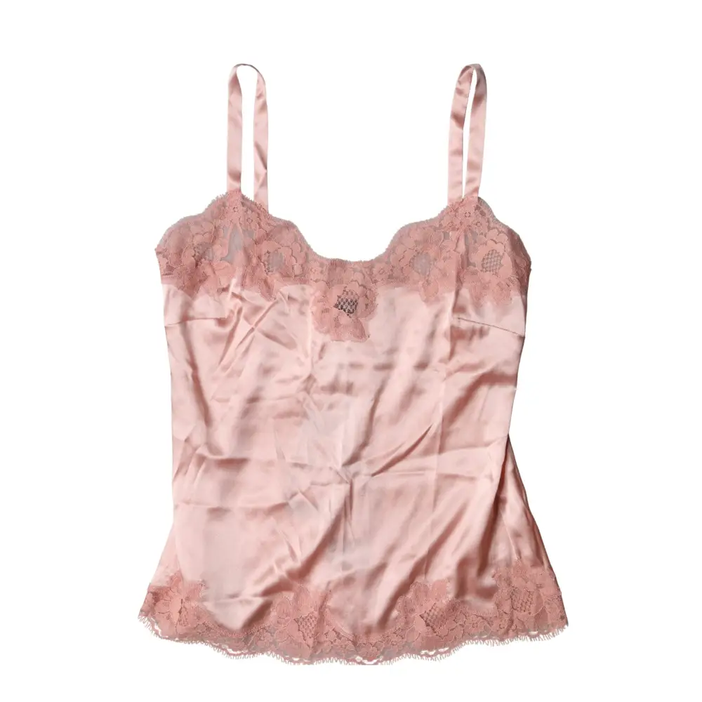 Delikat lyserød Dolce & Gabbana blus top undertøj med blomsterknipning, 100% originale brands