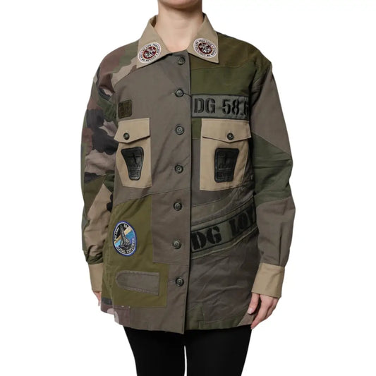 Dolce & Gabbana Military Green Cotton Button Down Jacket
