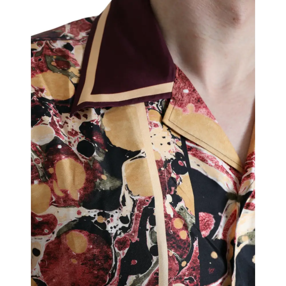 Dolce & Gabbana Multicolor Button Down Silk Shirt - T-shirts