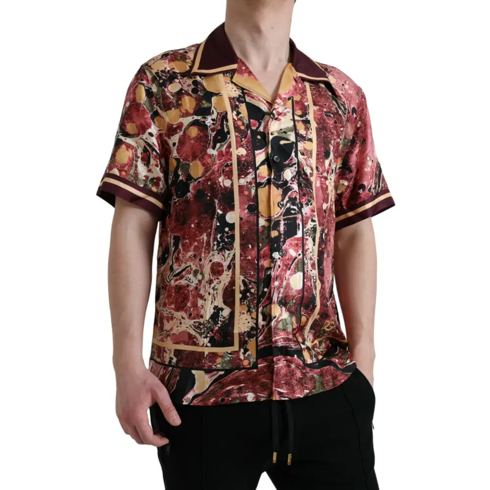 Dolce & Gabbana Multicolor Button Down Silk Shirt - T-shirts