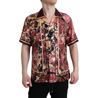 Dolce & Gabbana Multicolor Button Down Silk Shirt - T-shirts