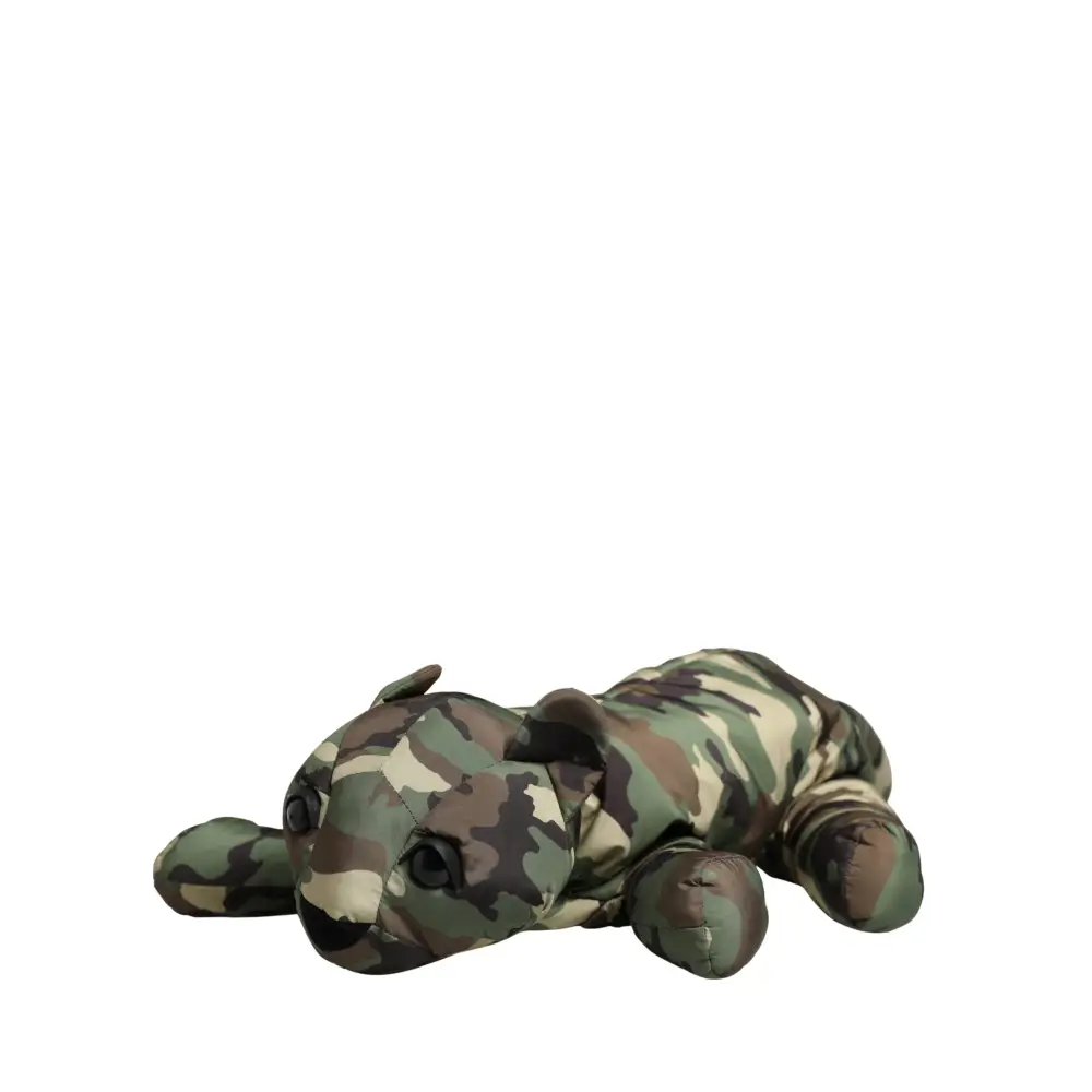 Dolce & Gabbana multicolor camouflage animal silhouette plush tiger waist bag