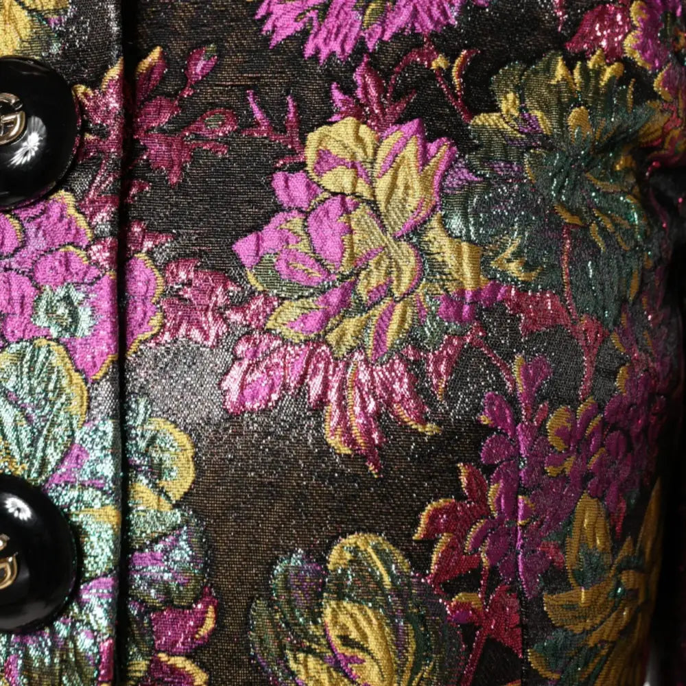 Dolce & Gabbana Multicolor Floral Jacquard Cropped Jacket