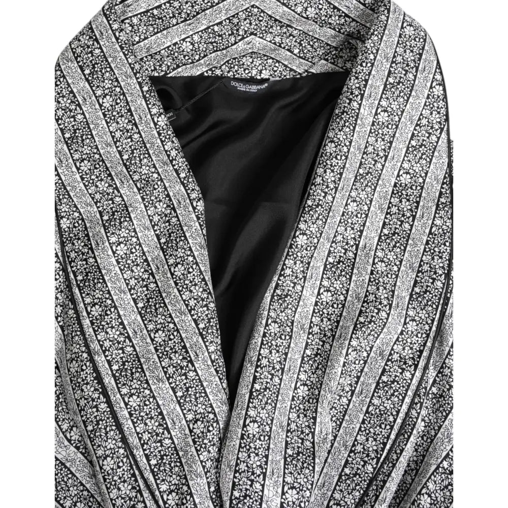Dolce & Gabbana Multicolor Floral Robe Coat Wrap Jacket