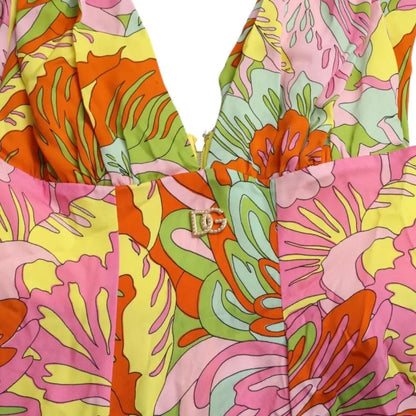 Dolce & Gabbana Multicolor Floral Silk Flared Mini Dress