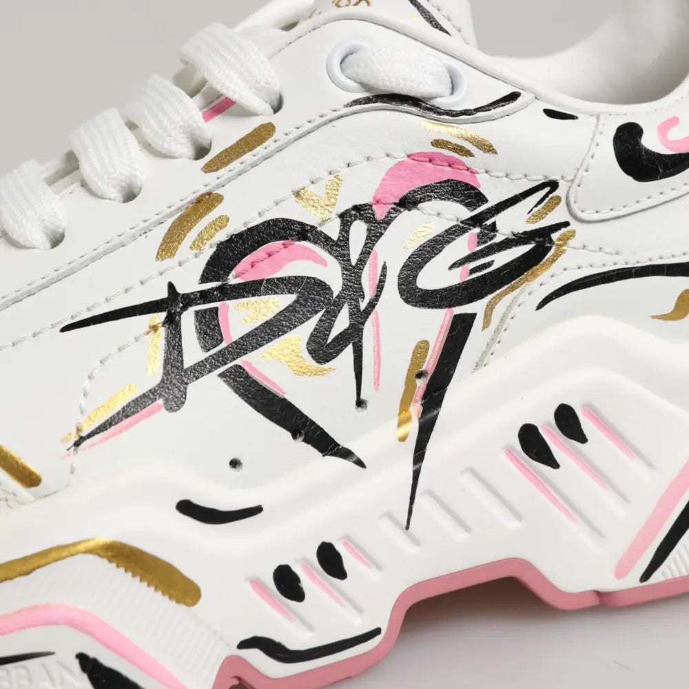 Dolce & Gabbana Multicolor Hand Painted DAYMASTER Sneakers Shoes