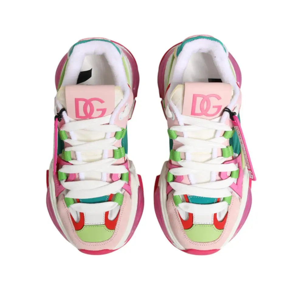 Dolce & Gabbana Multicolor Leather Airmaster Low Top Sneakers Shoes