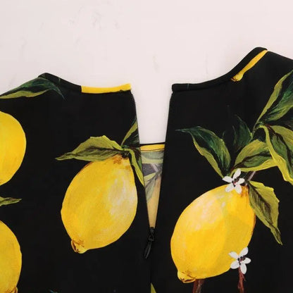 Dolce & Gabbana Multicolor Lemon Silk Stretch T-Shirt