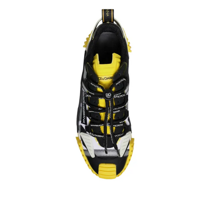 Dolce & Gabbana multicolor low top NS1 sneakers in black and yellow with bold branding and mesh overlays