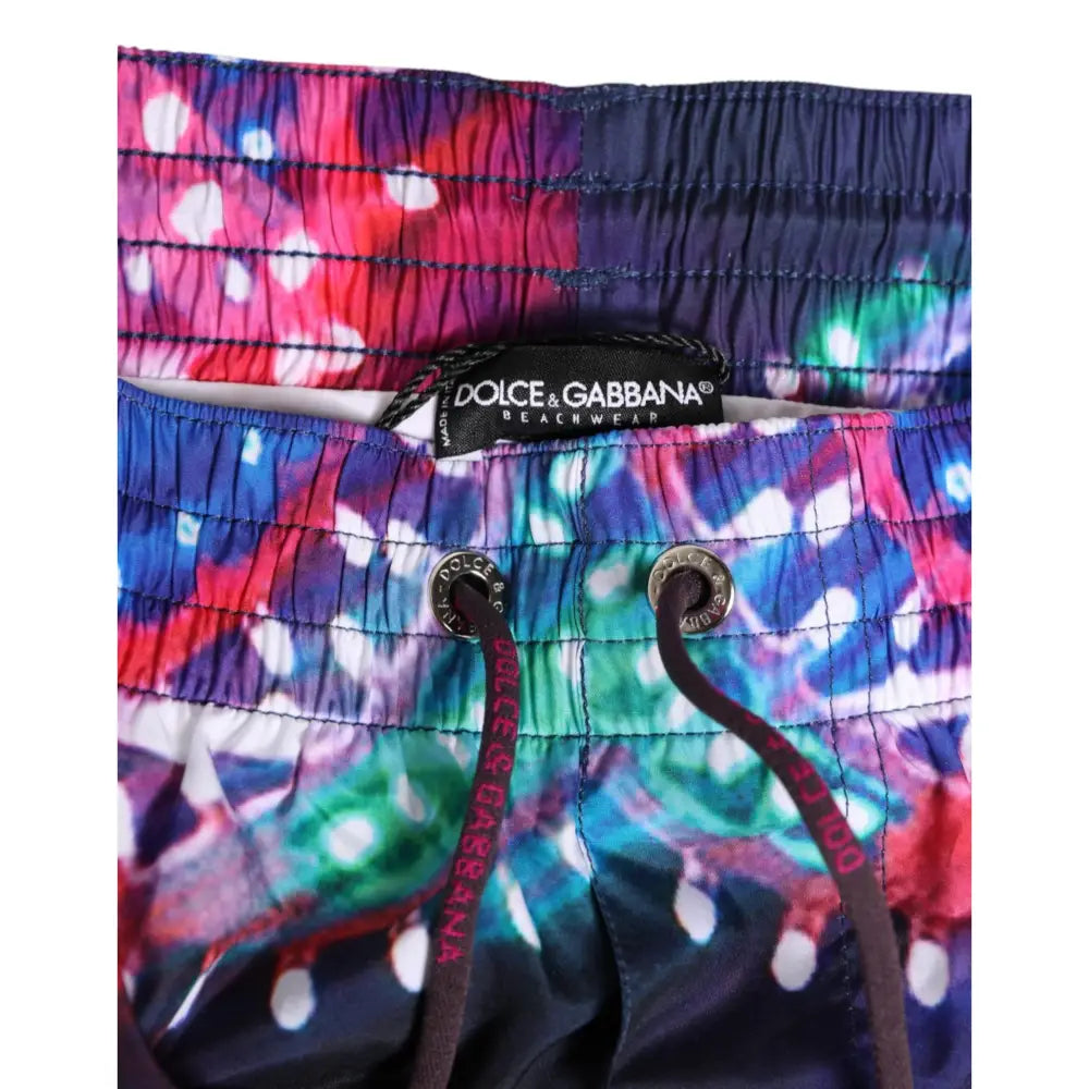 Dolce & Gabbana Multicolor Neon Print Polyester Shorts Swimwear