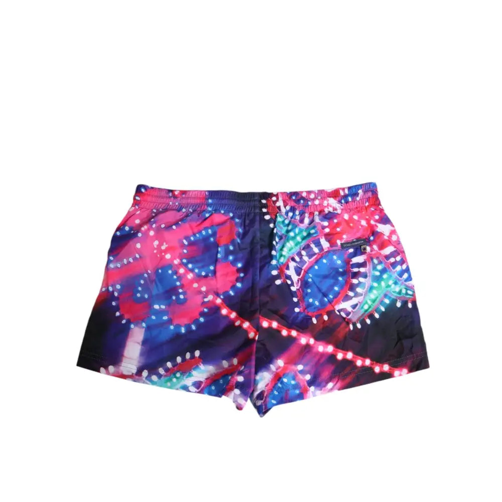 Dolce & Gabbana Multicolor Neon Print Polyester Shorts Swimwear