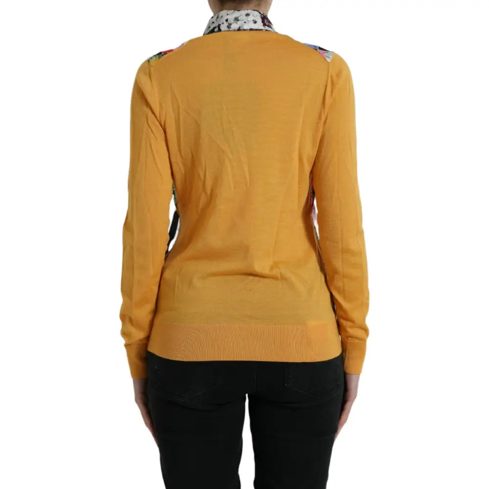 Dolce & Gabbana Multicolor Patchwork Cashmere Henley Sweater