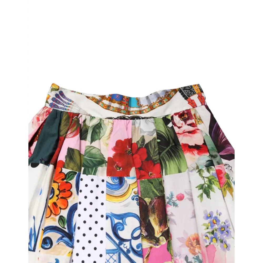 Dolce & Gabbana Multicolor Patchwork High Waist Midi Skirt - IT36/XXS