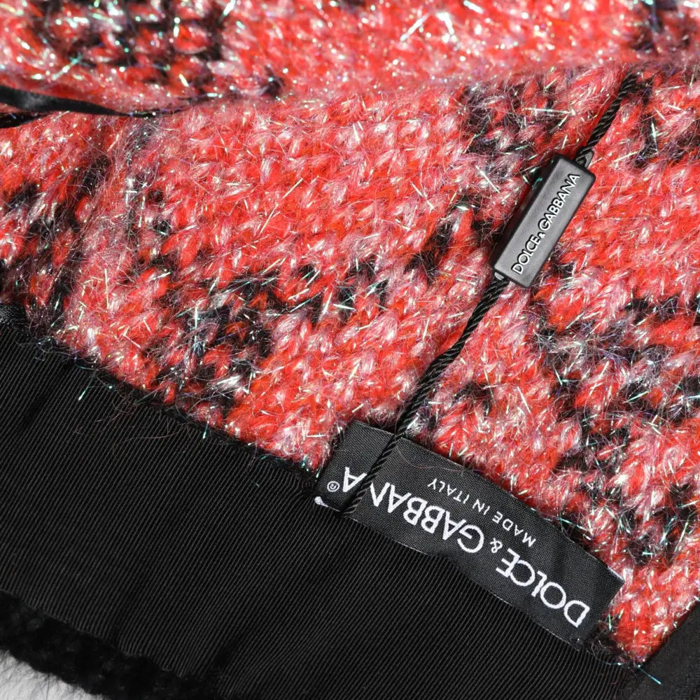 Dolce & Gabbana Multicolor Plush High Waist Mini Skirt