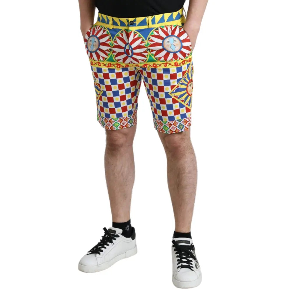 Dolce & Gabbana Multicolor Print Bermuda Shorts