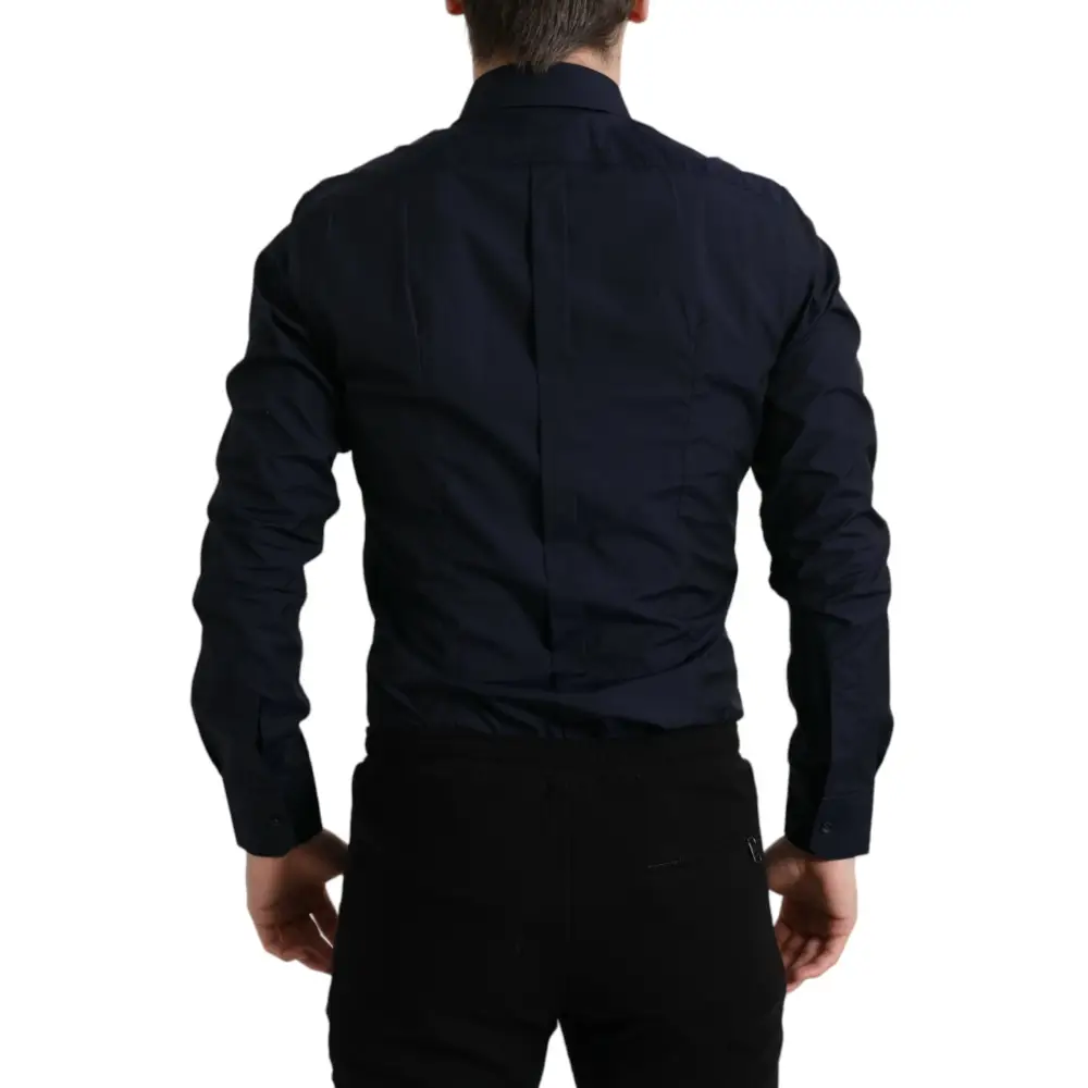Dolce & Gabbana navy blue slim fit formal skjorte i mørk blå