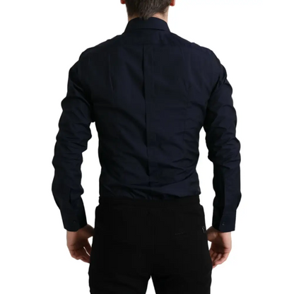 Dolce & Gabbana navy blue slim fit formal skjorte i mørk blå