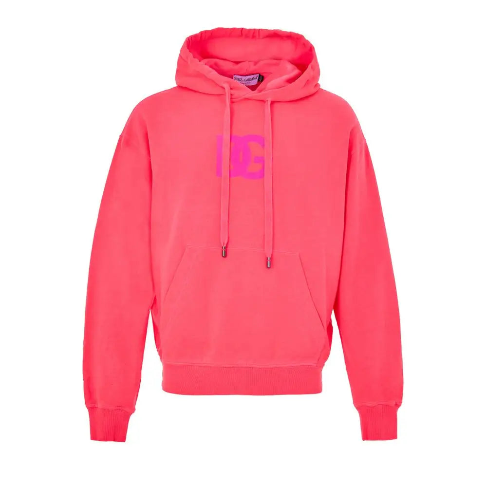 Vibrant Dolce & Gabbana pink cotton sweatshirt with bold magenta logo
