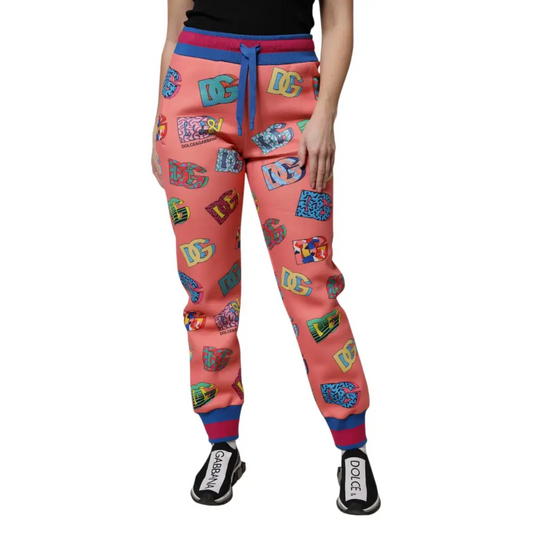 Dolce & Gabbana Pink Logo Monogram Jogger Sweatpants Pants - Bukser