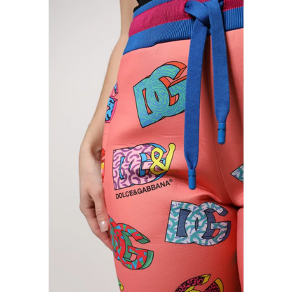 Dolce & Gabbana Pink Logo Monogram Jogger Sweatpants Pants - Bukser