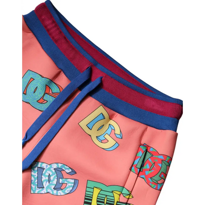 Dolce & Gabbana Pink Logo Monogram Jogger Sweatpants Pants - Bukser
