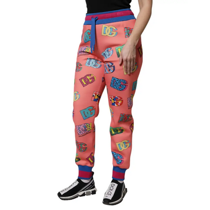 Dolce & Gabbana Pink Logo Monogram Jogger Sweatpants Pants - Bukser
