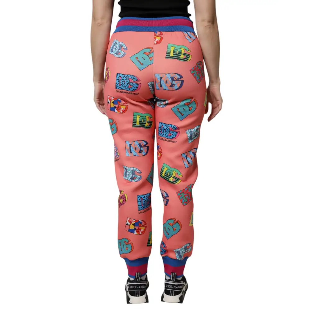 Dolce & Gabbana Pink Logo Monogram Jogger Sweatpants Pants - Bukser