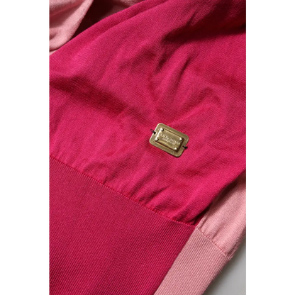 Dolce & Gabbana Pink Short Sleeves Buttoned Ascot Collar Top - Bluser