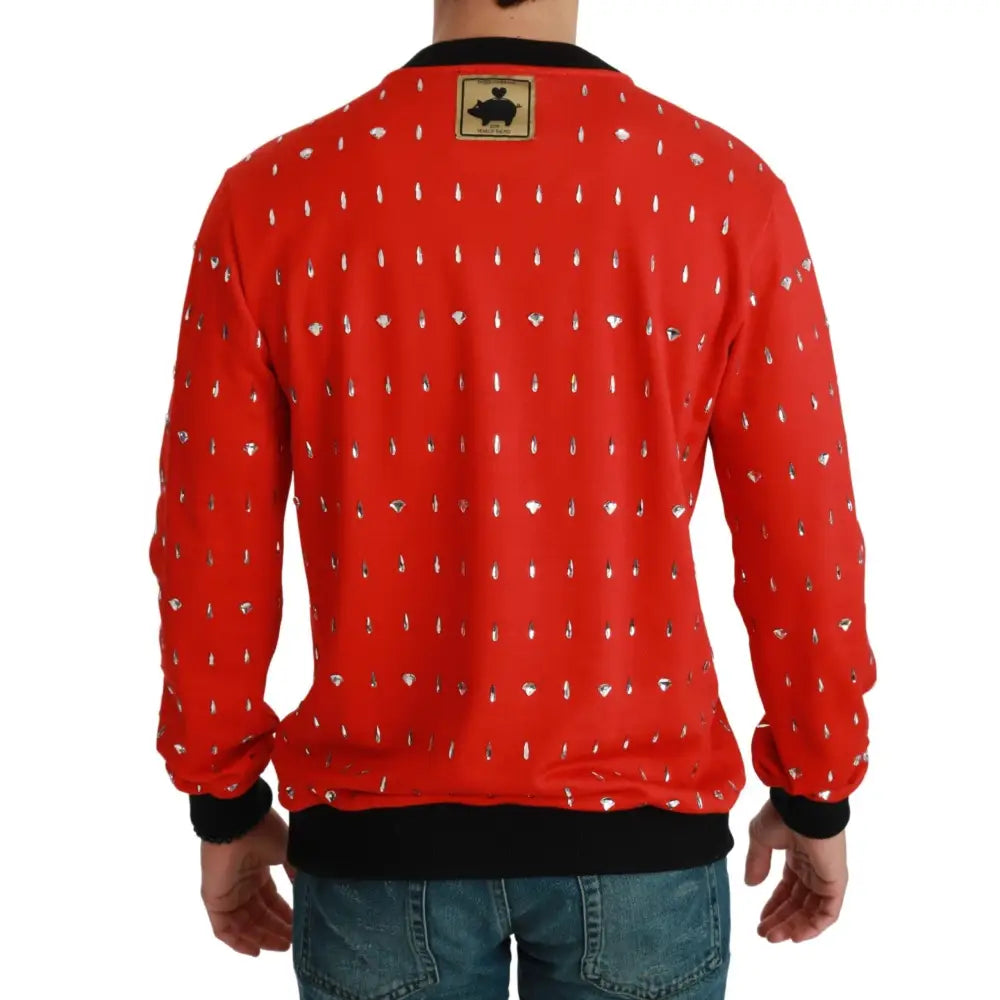 Dolce & Gabbana Red Crystal Pig of the Year Sweater