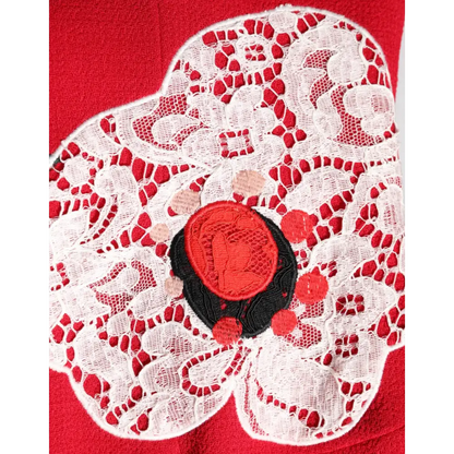 Dolce & Gabbana rød lace floral appliqué med valmue