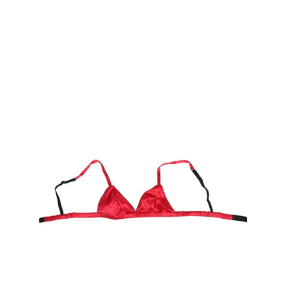 Dolce & Gabbana Red Silk Satin Triangle Soft Cup Br Underwear