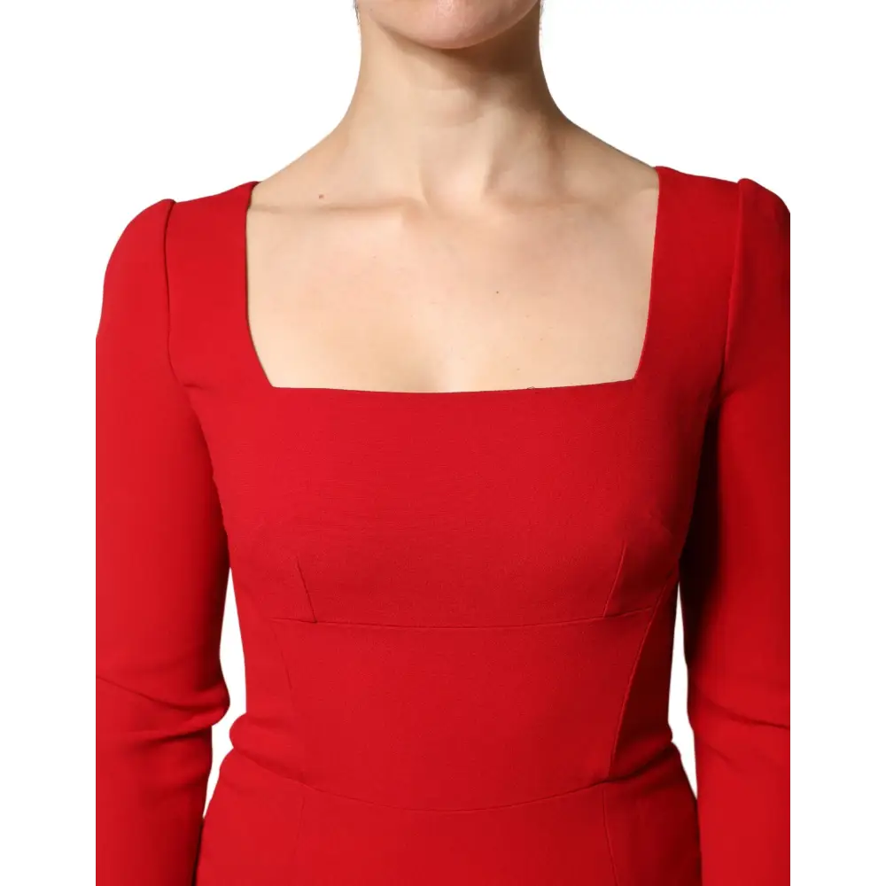 Vibrant Dolce & Gabbana rød viscose sheath bodycon mermaid kjole, outlet mærkevarer