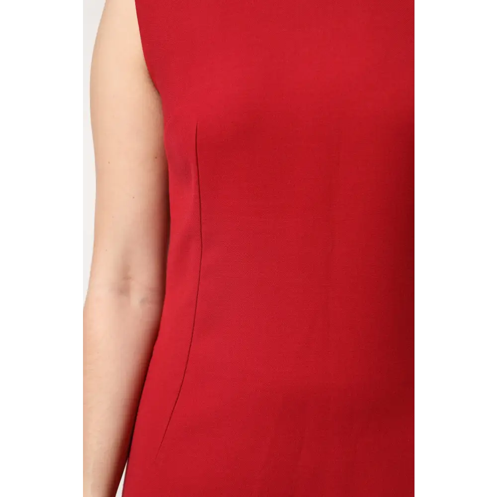 Dolce & Gabbana rød uldærmet A-line kjole, outlet mærkevarer, spar 30-70%