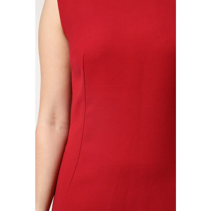 Dolce & Gabbana rød uldærmet A-line kjole, outlet mærkevarer, spar 30-70%