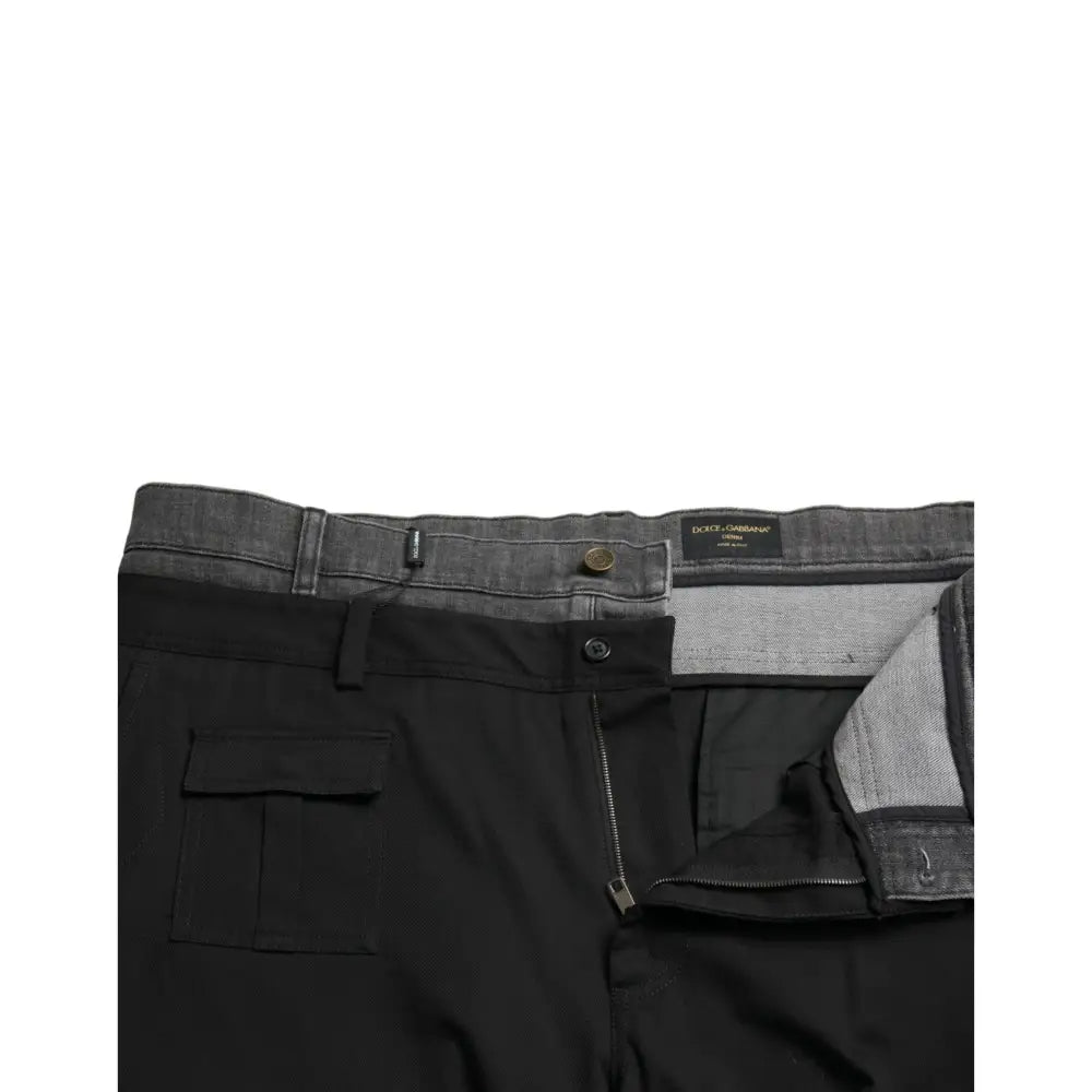Dolce & Gabbana Sort Grå slim Bomuld Denim Jeans