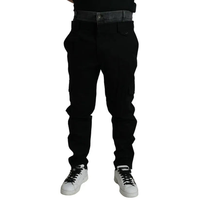 Dolce & Gabbana Sort Grå slim Bomuld Denim Jeans