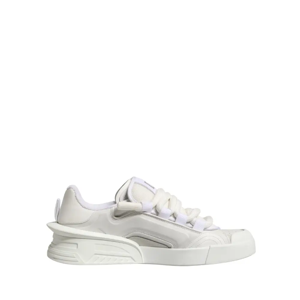 Dolce & Gabbana hvide calfskin læder low top sneakers med chunky sål