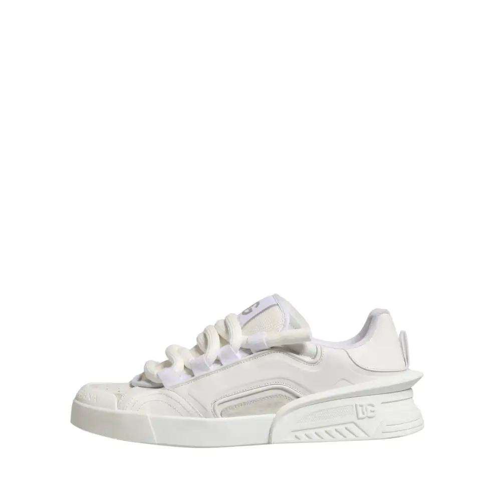 Dolce & Gabbana gabbana white calfskin low top sneaker with chunky sole