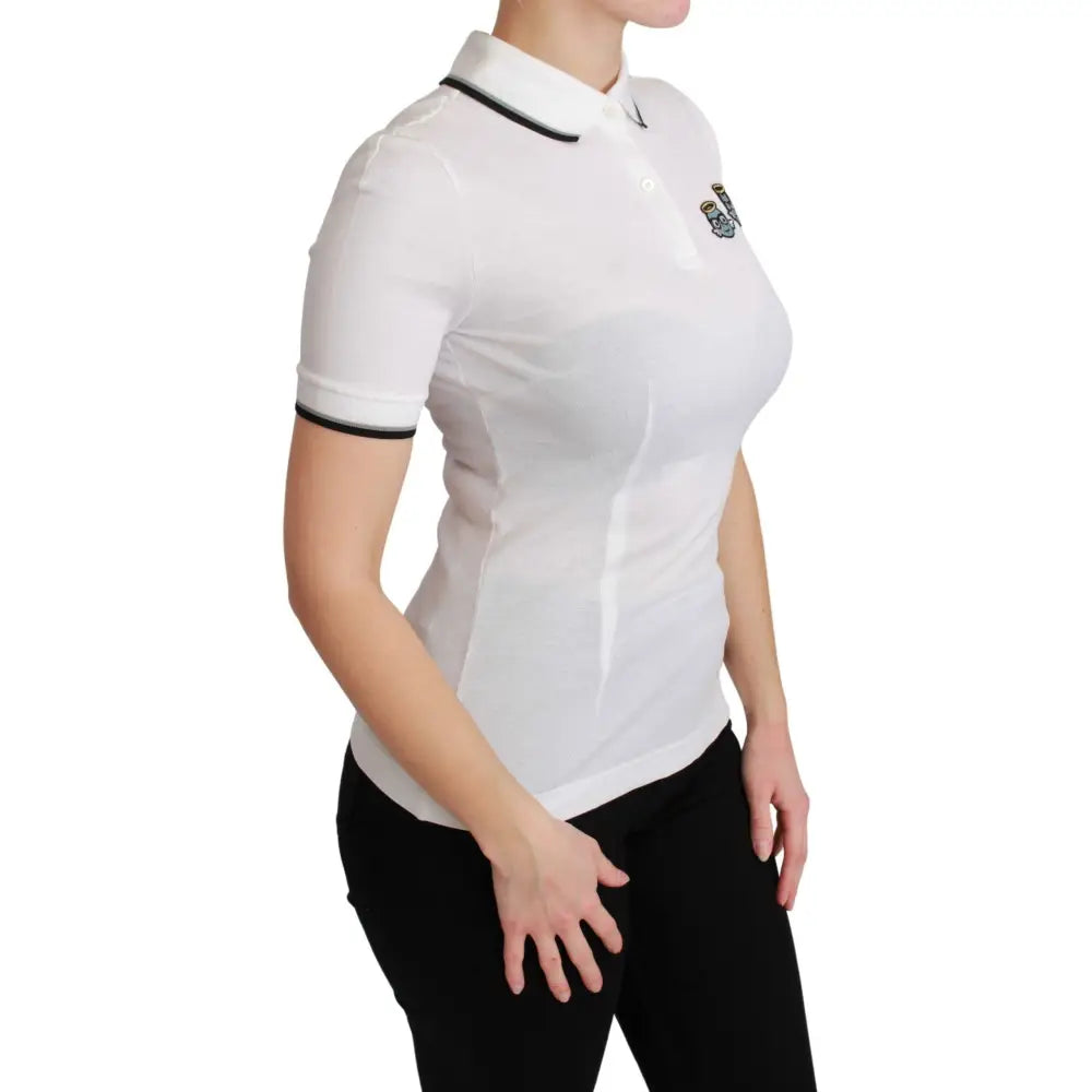 Dolce & Gabbana White Cotton Polo #dgfamily T-shirt
