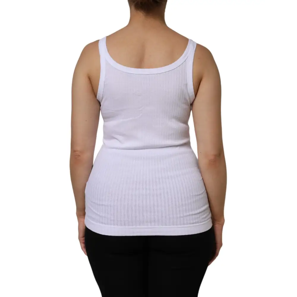 Dolce & Gabbana hvid bomuld rund hals tank top