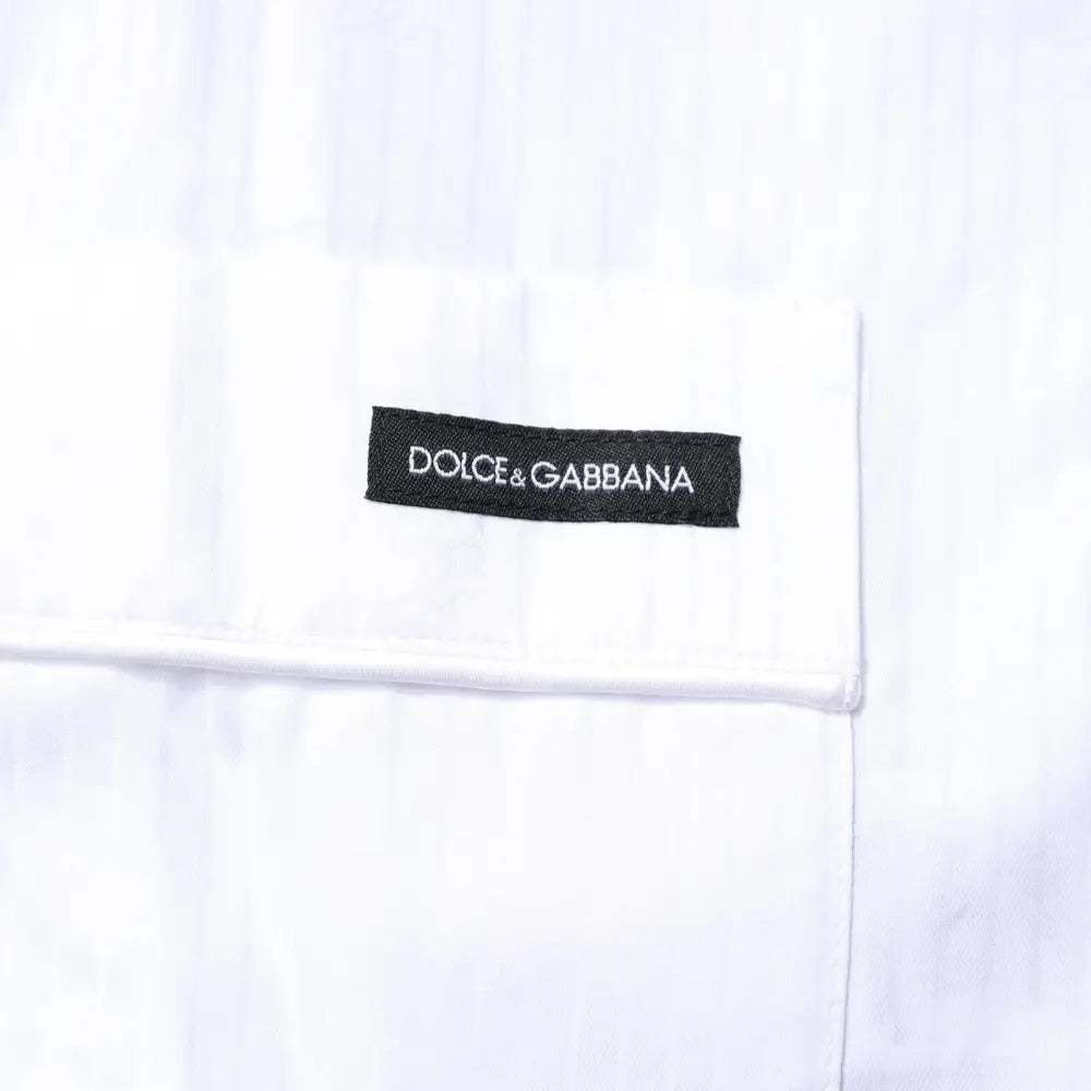 Dolce & Gabbana White Cotton Shirt Pants Pajama Set Sleepwear