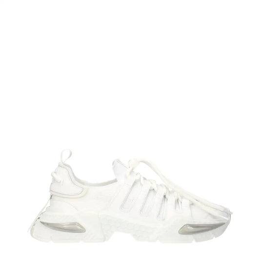 Dolce & Gabbana White Fabric Athletic Sneakers - Sneakers