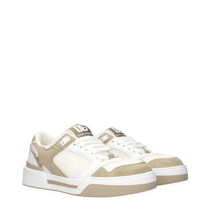 Dolce & Gabbana White Fabric Low Top Sneakers - Sneakers