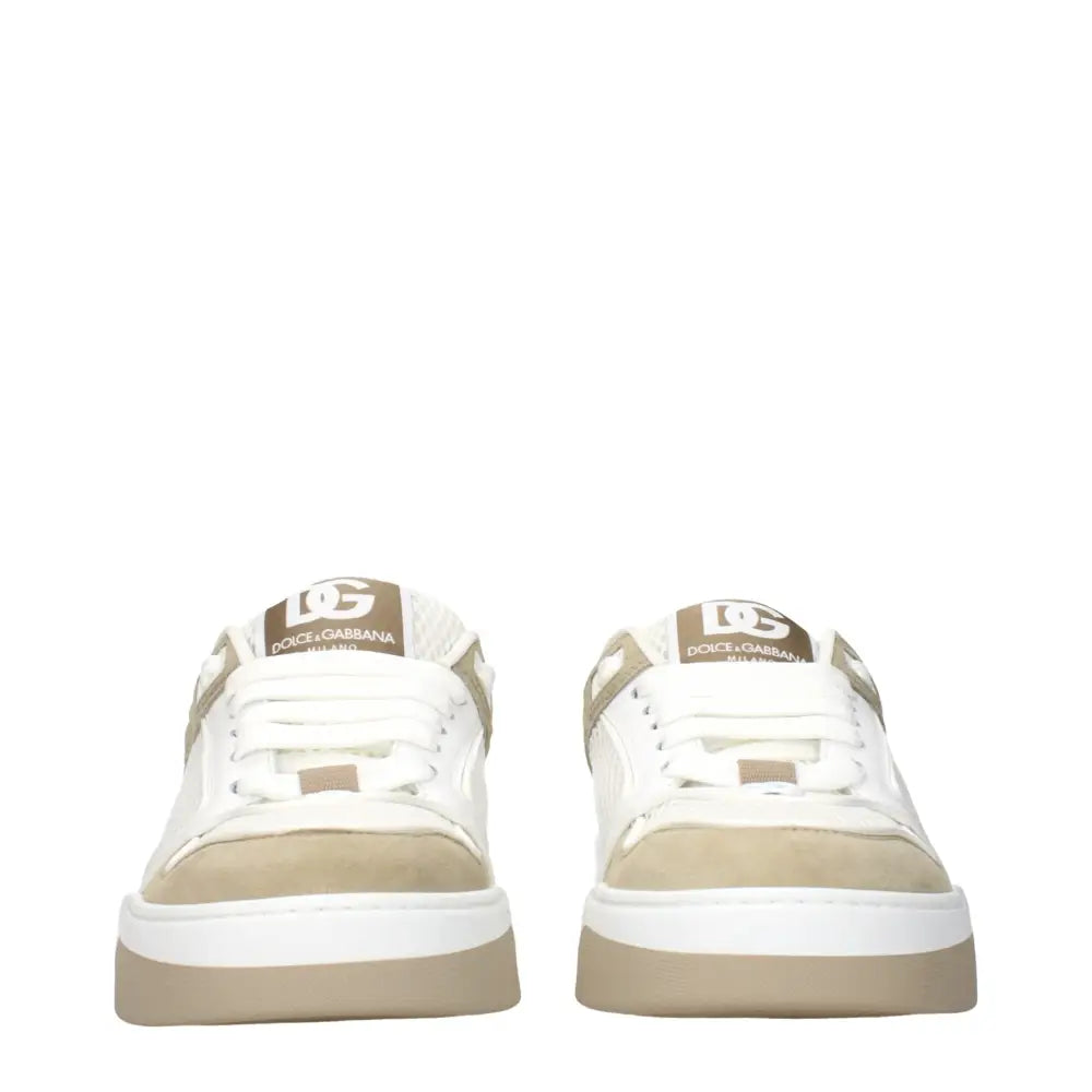 Dolce & Gabbana White Fabric Low Top Sneakers - Sneakers